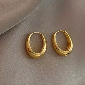 18K Gold Plated Hinge Hoop Earrings